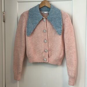 Zara jewel button knit cardigan